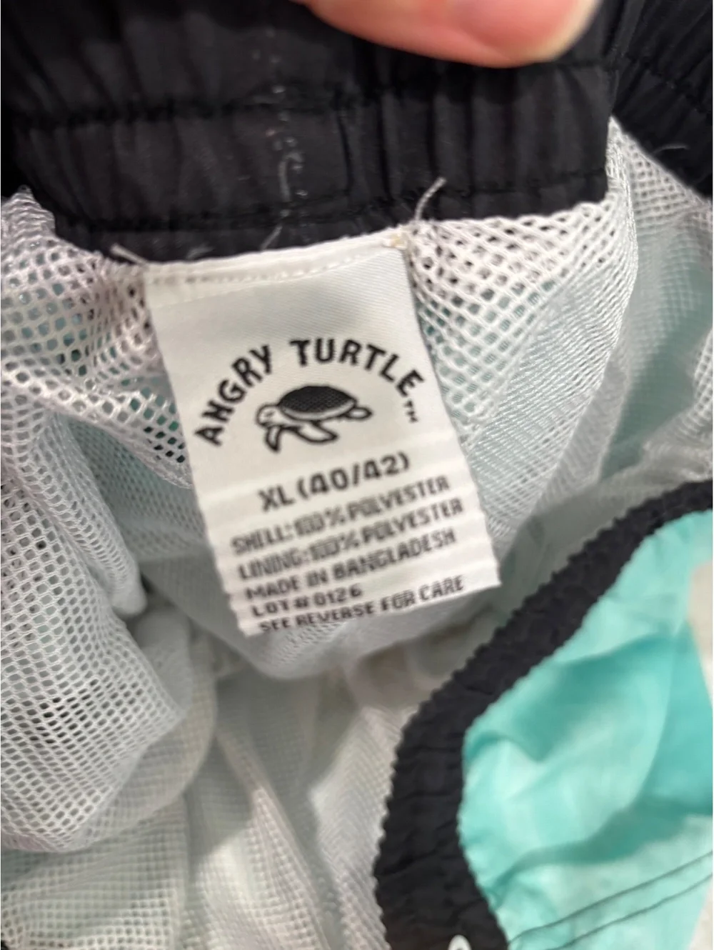 Angry Turtle Men's Gradient Swim Trunks Size XL (40/42) - Teal/Yellow/Black